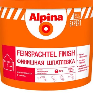 Шпатлевка белая Alpina EXPERT Feinspachtel Fin 15кг Шпатлевка белая Alpina EXPERT Feinspachtel Fin 15кг