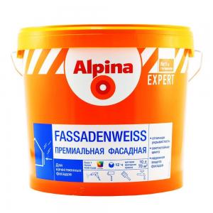 Краска ВД-АК Alpina EXP Fassadenweiss База 1 белая, 2,5л/3,9кг