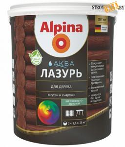 Лак акрил. в/д.Alpina Аква Лазурь д/дерева  2,5л/ 2,50 кг