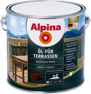 Масло Alpina для террас (Alpina Oel fuer Terrassen) Темный 2,5 л / 2,5 кг