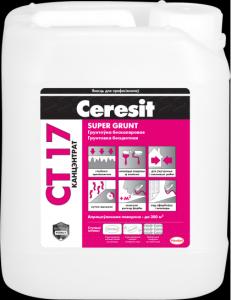 Грунтовка (концентрат 1к1) Ceresit CТ17 SUPERGRUNT 10л
