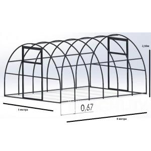 Каркас теплицы Садовод Элит-30 3*4м труба 30*20 толщина 0,8мм