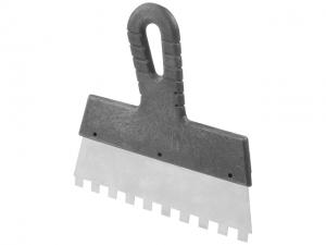 Шпатель из нержавеющей стали 200мм зуб 8х8мм пластм. ручка/Сибртех 85473