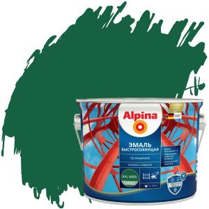 Грунт-эмаль алкид Alpina Эмаль быстросох по рж.шелковисто-мат RAL6005  2,00кг
