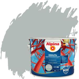 Грунт-эмаль алкид Alpina Эмаль быстросох по рж.шелковисто-мат RAL7040 2,00кг