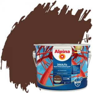Грунт-эмаль алкид Alpina Эмаль быстросох по рж.шелковисто-мат RAL8017 2,00кг