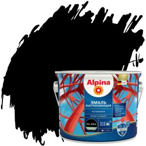Грунт-эмаль алкид Alpina Эмаль быстросох по рж.шелковисто-мат RAL9005 2,00кг