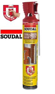 Монтажная пена "Soudal" ОКНА ДВЕРИ Genius Gun 750 мл. Монтажная пена "Soudal" ОКНА ДВЕРИ Genius Gun 750 мл.