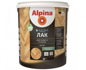 Лак акрил. Alpina Аква Лак для паркета и полов шелк-мат. 0,9л/0,90 кг