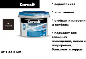 Ceresit/CЕ40/фуга черная 18, 2 кг