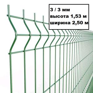 Евроограждение В-1,53, Ш-2,5м, RAL6005 3,0/3,0 Евроограждение В-1,53, Ш-2,5м, RAL6005 3,0/3,0