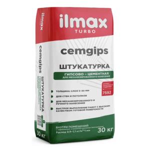 Штукатурка гипсово-цементная, D1200, М50, Пк2,St-1 "ilmax turbo cemgips" Штукатурка гипсово-цементная, D1200, М50, Пк2,St-1 "ilmax turbo cemgips"